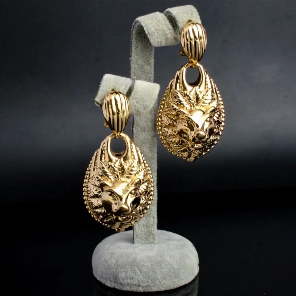 Lion dangle earrings