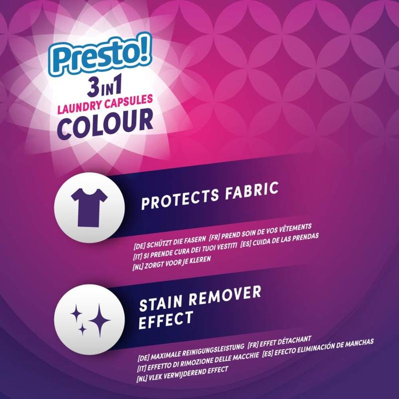 Presto! Colour Laundry Capsules 3-in-1, Fresh Scent, 80 Count 3