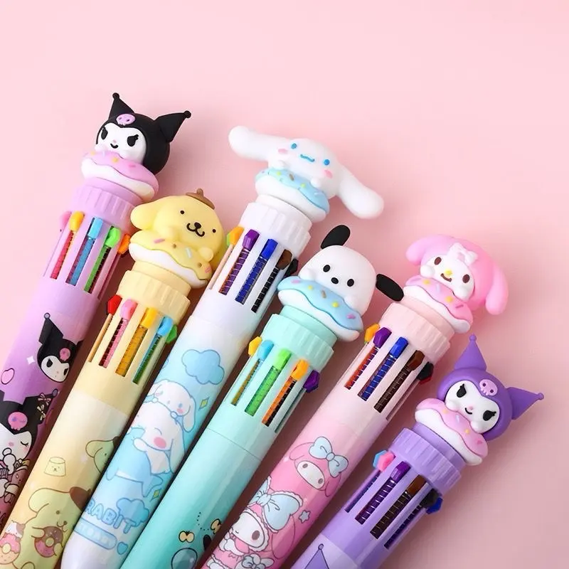 [Sanrio 10-color pen] Multicolor Ball Pen for Students - Perfect Prize or Gift