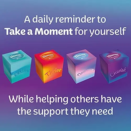 Kleenex Take a Moment Collection Tissues - 12 Cube Tissue Boxes - In Aid of Mind - Contains 4 Different Designs 1