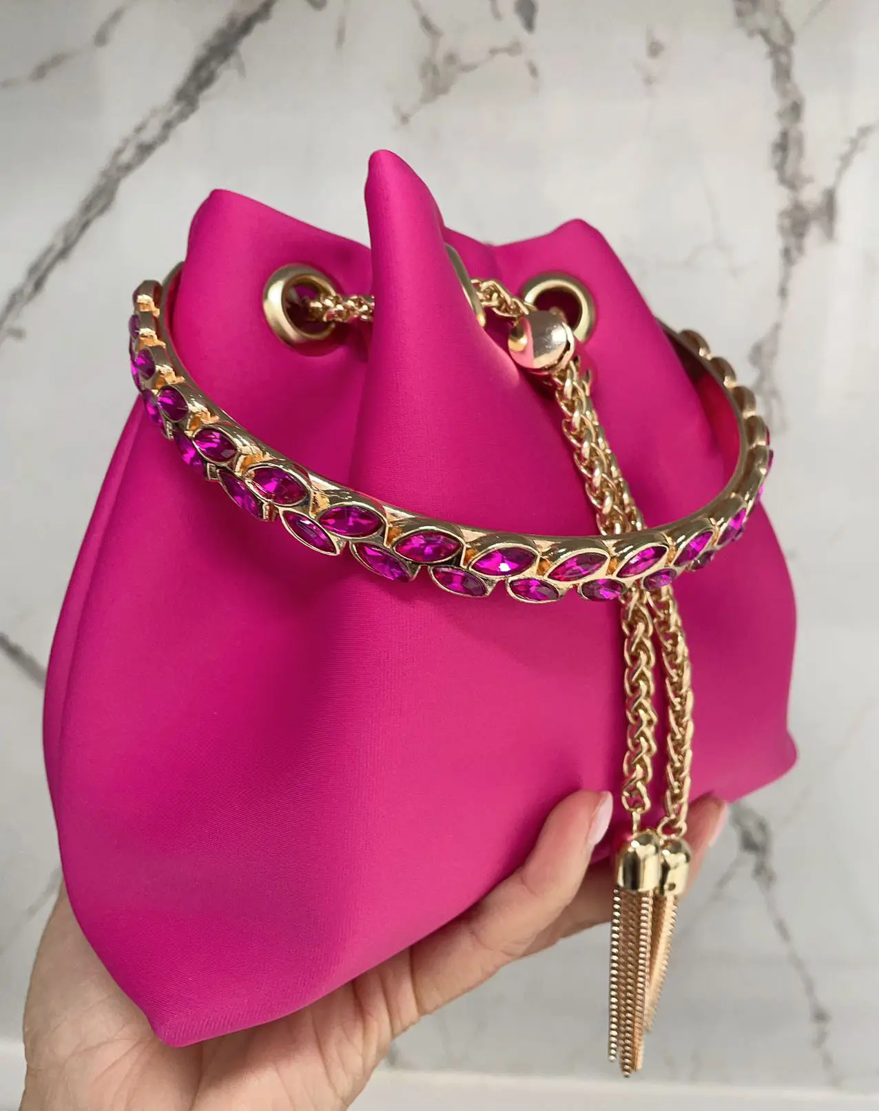 LeahWard Satin Chain Shoulder Bag for Women, Ring Handle Satin Clutch Bags, Clutch Bag For Women, Prom Party Bag,