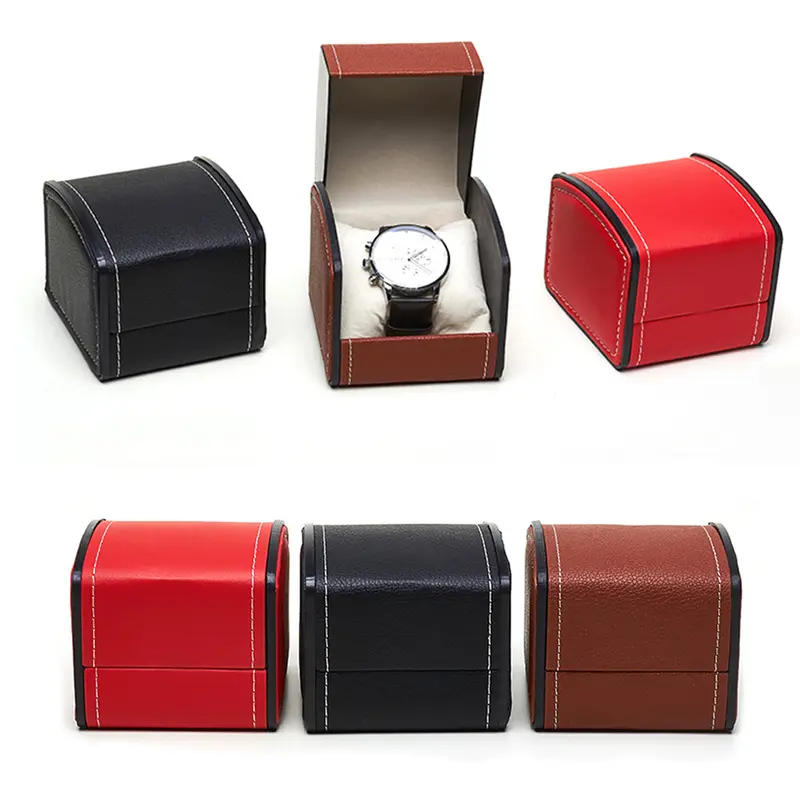 1 Pcs High Quality Single Watch Case, PU Leather Watch Travel Case with Removable Cushion, Jewelry Storage Case Organizer Portable Square Watch Box 5