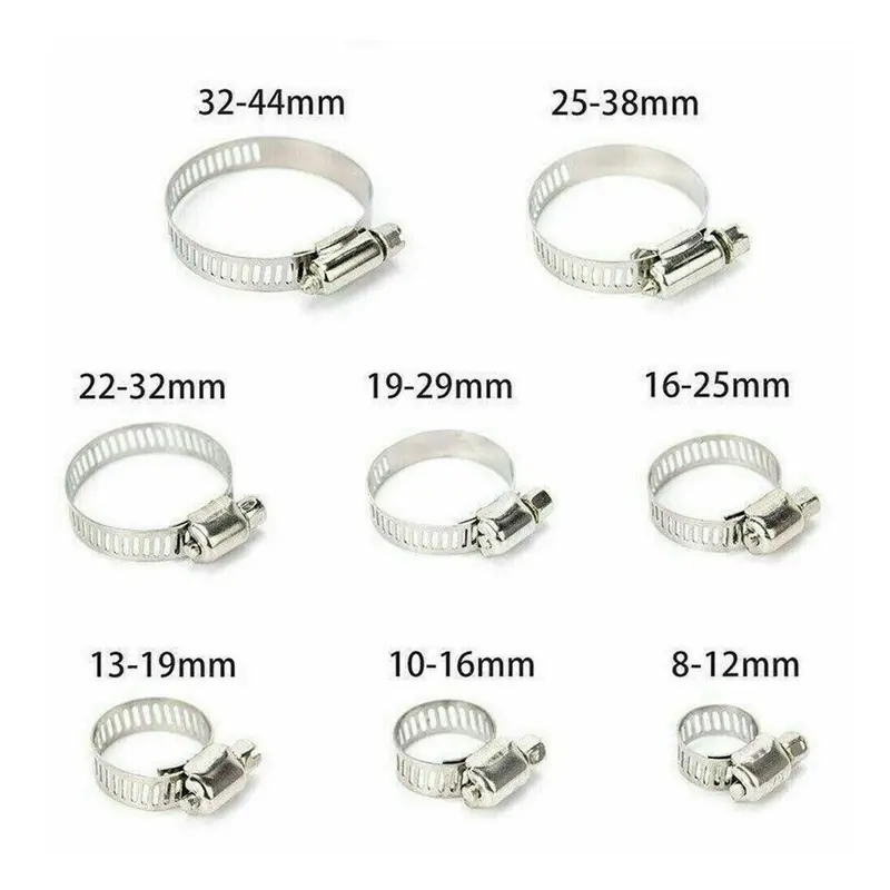 Assorted Stainless Steel Hose Clamp Kit - 101 Pieces with No Driver Jubilee Clips Set 1