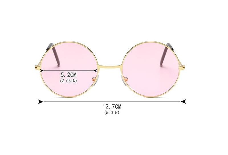 Product Introduction of ECOVEND 2 PCS Hippy Specs Sunglasses - Metal Round Frame Circle Retro Glasses Vintage Disco Fancy Dress Colored Lens Festival Sunglasses 5