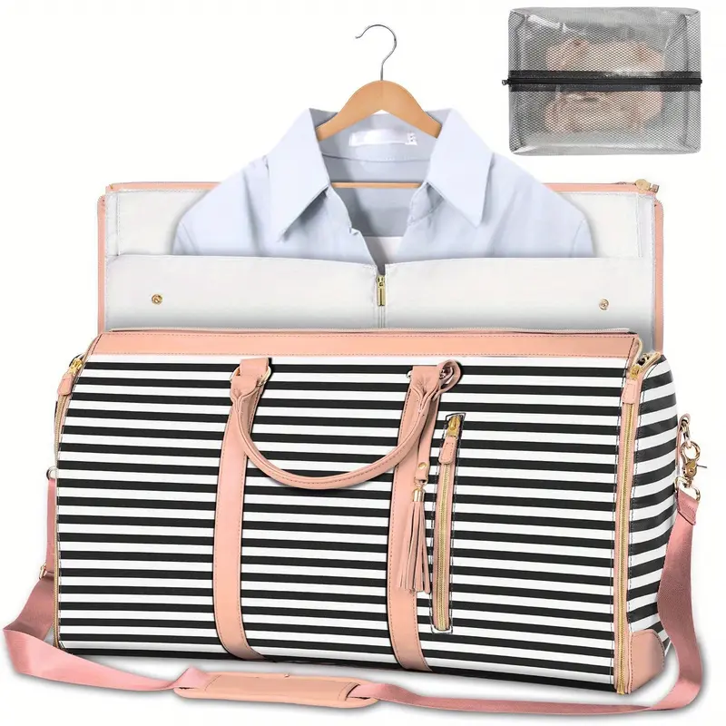 New Arrival Women's Folding Suit Travel Bag Multifunctional Storage Bag Large Capacity Large Pu Hand-Held Luggage Bag 0