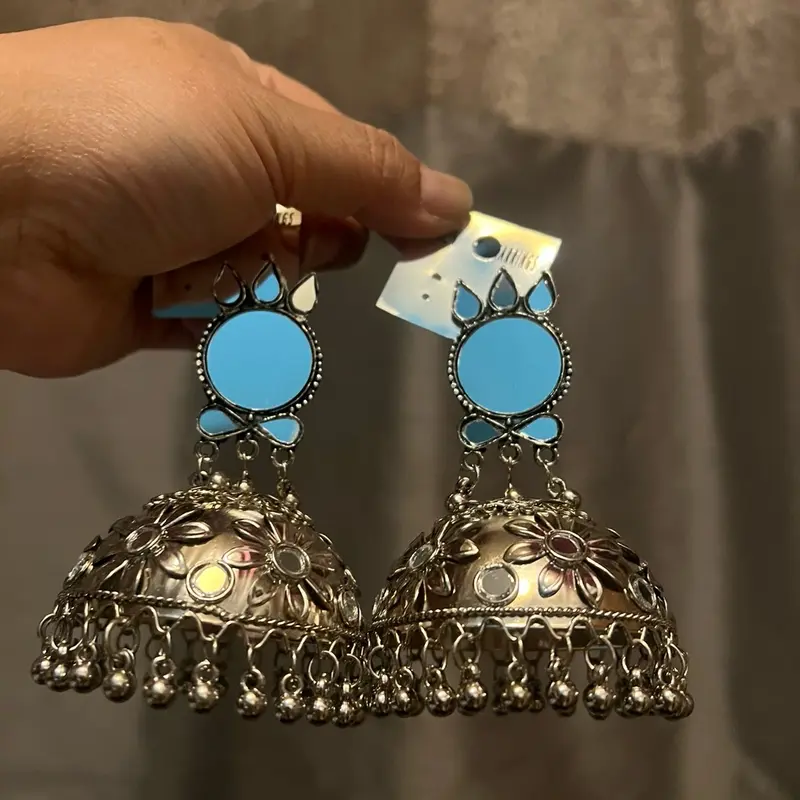 Extra large Oxidised Jhumkas earrings 2