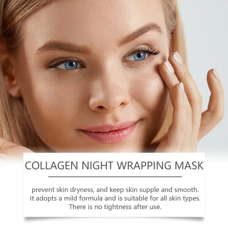 Collagen Overnight Wrapping Peel Off Facial Mask, 1/2 Counts Hydrating & Tightening Skin Care Mask, Elasticity & Hydration Care Facial Mask, Christmas Gift Hydrate Comfort 6
