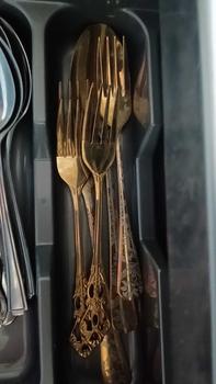 Product Review of Stainless Steel Tableware Set, Retro Dessert Spoon & Fork Set, Exquisite Tableware for Home Kitchen Restaurant Coffee Shop from A**x A** 1
