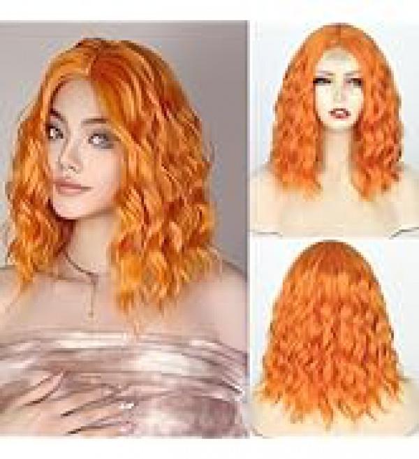Product Introduction of incohair Green Wigs matcha green Wig with Bangs Women Girls Short Curly Wavy Bob Wig Shoulder Synthetic Party Wigs Wig Cap Included (matcha green) 32