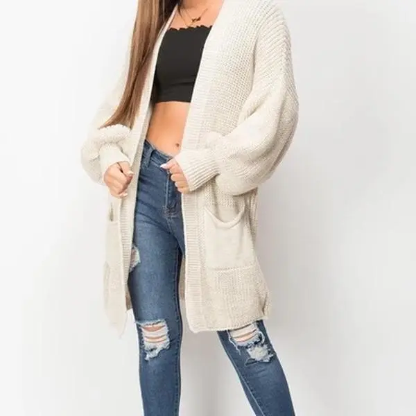 Elina Balloon Sleeved Longline Cardigan - Women's Collection fashion coat