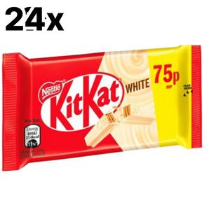 24 x 41.5g Kit Kat 4 Finger White Chocolate Bars – Creamy, Crispy Break – Snack Dessert Bonbon Sweet