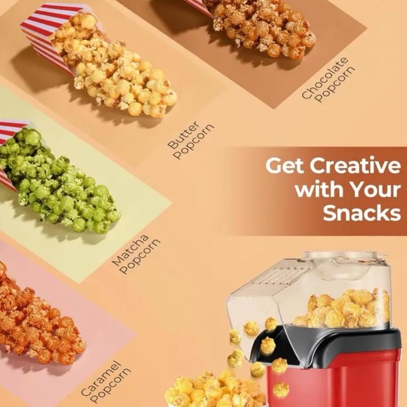 Hot Air Popcorn Maker Machine - 1200W Electric Popcorn Popper with One-Button Operation, Healthy Oil-Free Snacks, Ready in 2 Mins, Perfect for Home Movie Nights, Kids Parties, and Family Gatherings 4