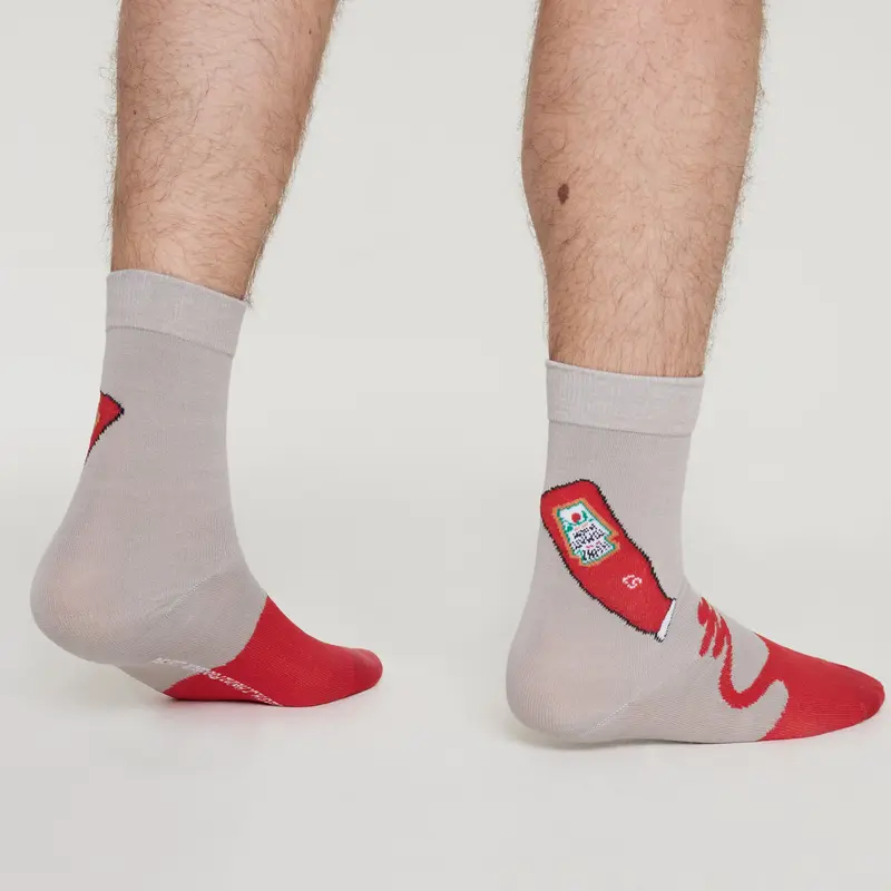 HEINZ Mens Socks Pack of 3 Ketchup Crew Socks for Men 5