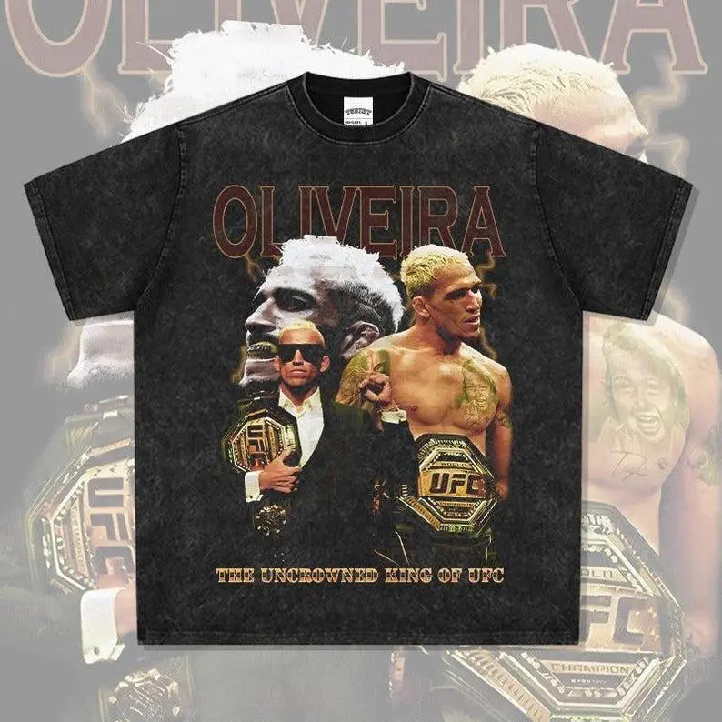 Limited Charles Oliveira Vintage T-Shirt | Gift For Man Unisex Softstyle T-Shirt | Oliveira UFC Shirt | Oversized Tee | Bootleg Shirt