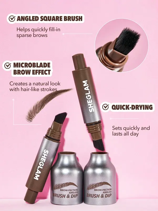 Brow-Fection Angled Brush & Dip-Espresso Hair-Like Strokes Liquid Eyebrow Gel Pen - Natural Shaping, Outlining, Filling - Long Lasting, Quick Drying Eyebrow Makeup - Eyeliner Lipliner Cosmetic sheglam eyebrow sheglam brow 2