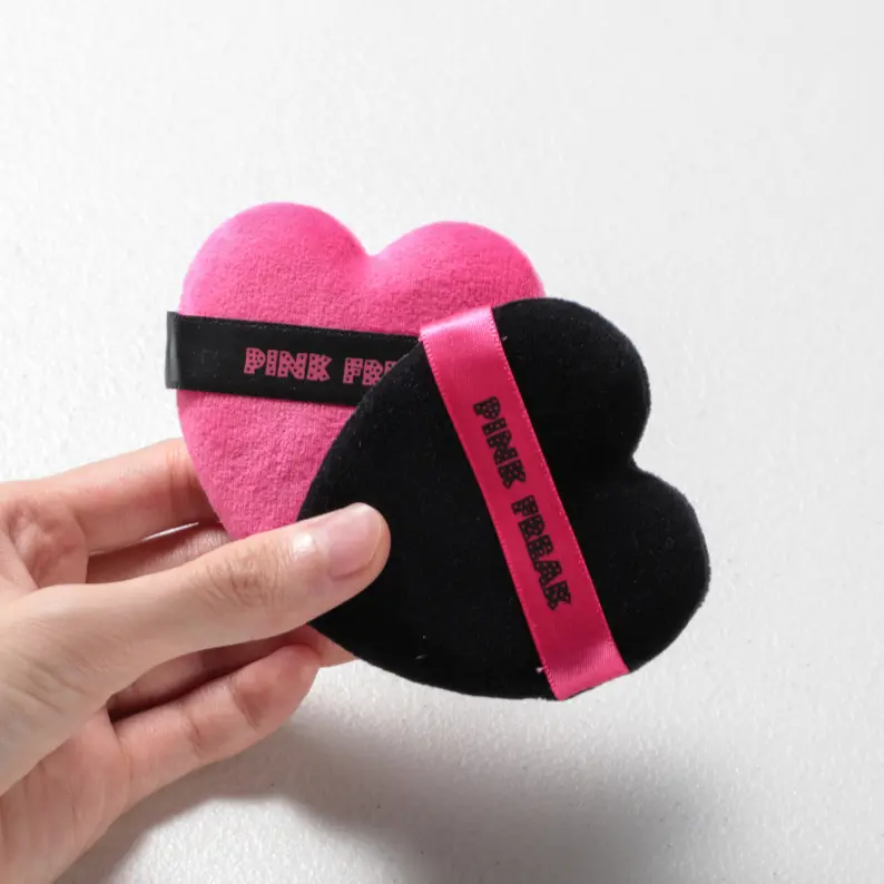 Black and Pink Heart Shaped Puff DUO 3