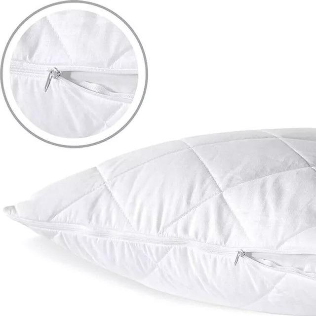 Trend & Bend Luxury Quilted Pillow Protectors - Pack of 2 & 4 - Soft, Breathable, Washable Cotton Pillowcases with Zippered Closure for Seasonal Events Standard Pillowcase Pair 1