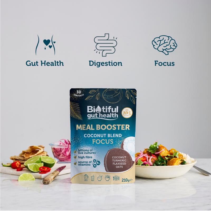Coconut Blend - Meal Booster Gut Health Powder, Probiotic, Prebiotic Fibre, Vitamin D3, B5, B12 Natural Dietary Supplement 1