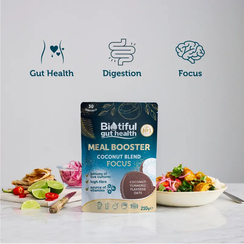 Coconut Blend - Meal Booster Gut Health Powder, Probiotic, Prebiotic Fibre, Vitamin D3, B5, B12 Natural Dietary Supplement 1