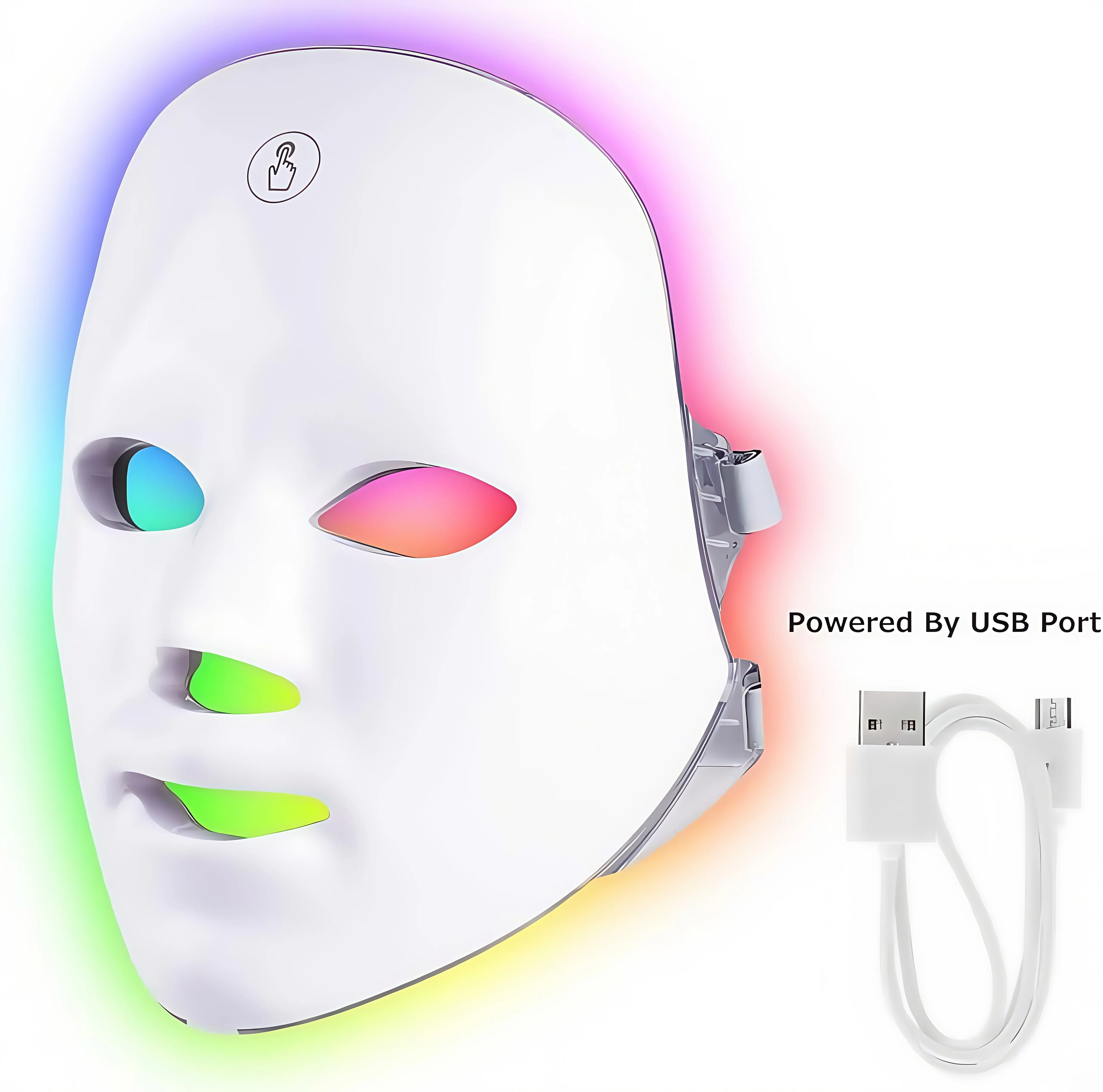 7 Color LED Beauty Mask, Cordless LED Facial Light Facial Beauty Instrument, Comfort Skin Care Mask, Ideal Facial Beauty Gift, Skincare Products, Back To School, Halloween Christmas Fall Essentials, Girls Gifts, Winter Gift, Gift   Gentle Uv