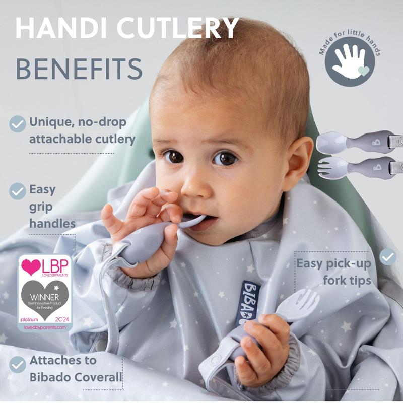 Bibado Coverall Weaning Bib and Matching Handi Cutlery 7