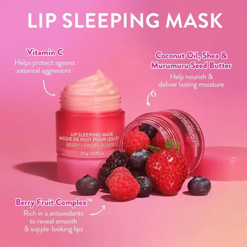Laneige Epished Lip Sleeping Mask EX in Berry - Smoothing & Moisturizing Lip Treatment - Hydrate Mask Smoothing Daily Berry Moisturizer Skincare Compact 3