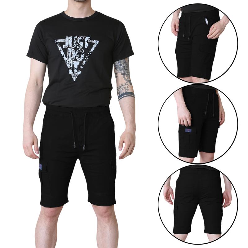 Mens Stretch Cargo Shorts Combat Elasticated Relaxed Fit Half Pants Cotton Work Size 30-38 2