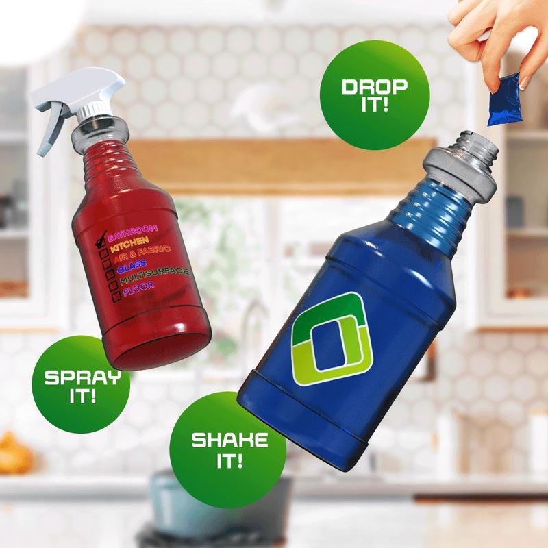 GreenQube Home Cleaning Refill Pack of 6 - Colorful Cleaners for Sparkling Results - Waste Free 5