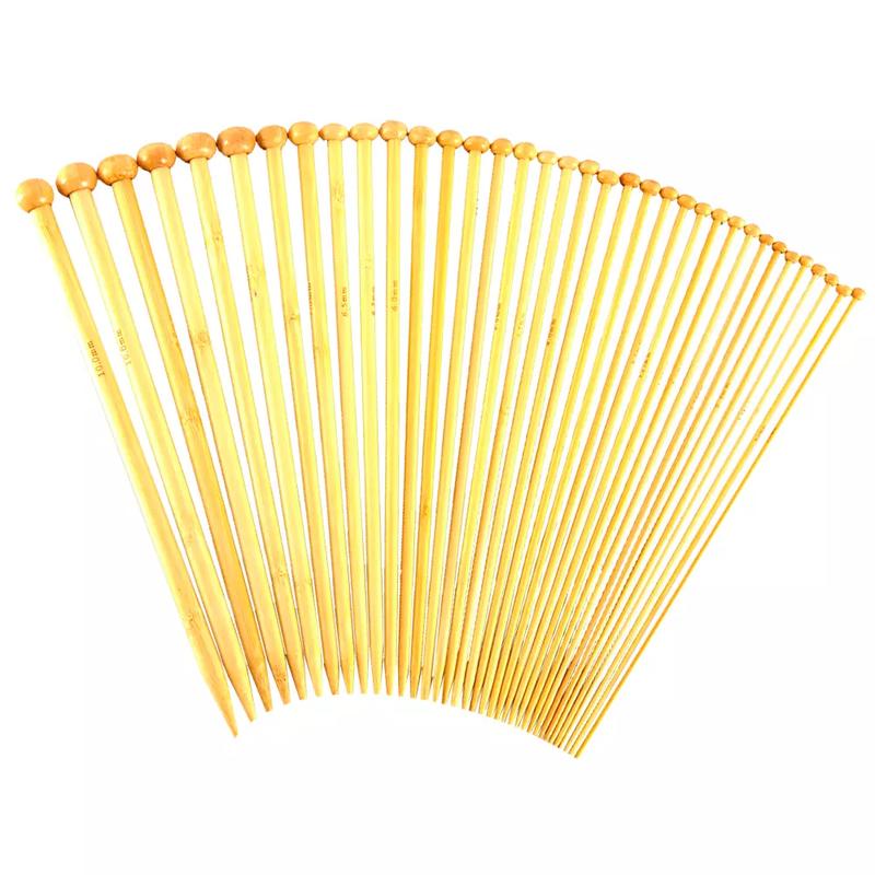 Product Introduction of BAMBOO KNITTING NEEDLE SET 36PCS 18 SIZES (2mm - 10mm) W/ KNITTING GAUGE ZENO 9
