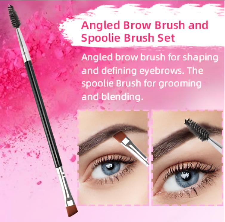 Product Introduction of Double Ended Eyebrow Brush, Professional Angled Eyebrow Brush and Spoolie Brush, Beauty Makeup Brush, Product for Girls & Woman Cosmetic eyelash  brush 1