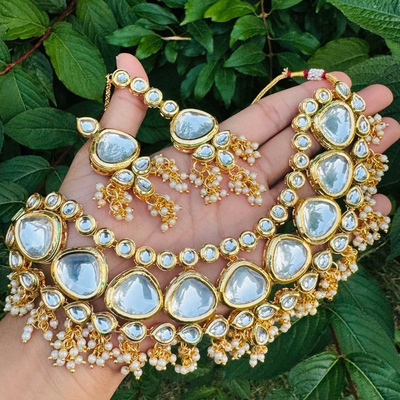 Asia Back Mina Kundan Pearls Necklace Auspicious Birthday Wedding Engagement Anniversary. 2
