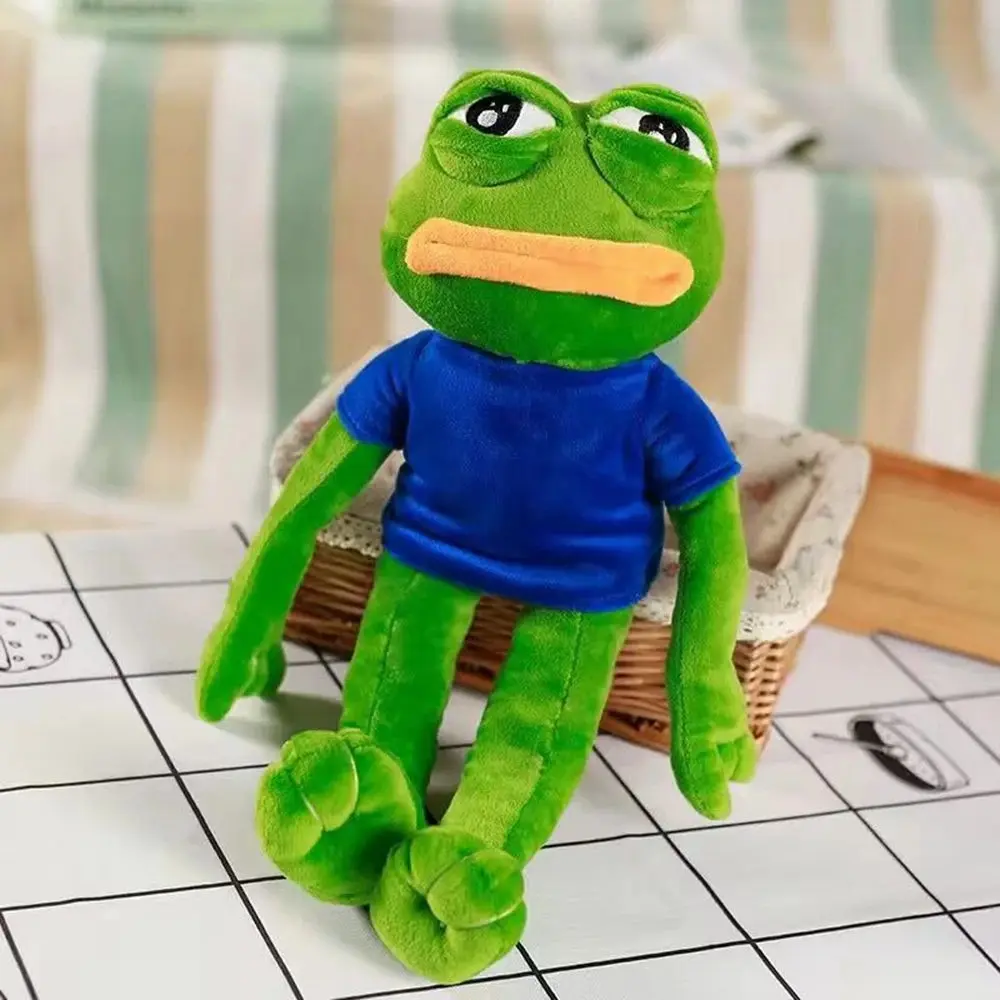 45CM Funny Pepe Frog Plush Toy | Sad Crying Meme Stuffed Doll | Soft Plushie Gift for Friends, Christmas & Birthdays