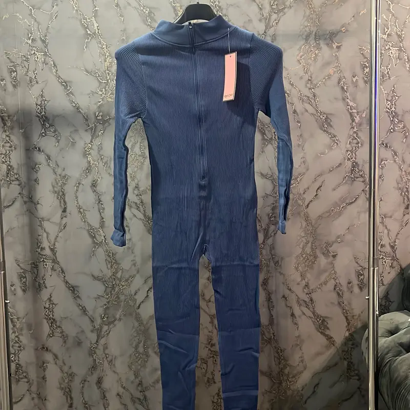 Zip Up Ribbed Jump Suit 5