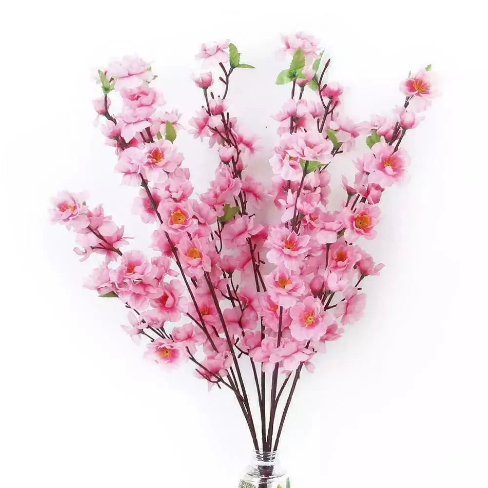 65cm Artificial Plum Peach Blossom Branch Spring e Flower Silk - Decorative Flowers