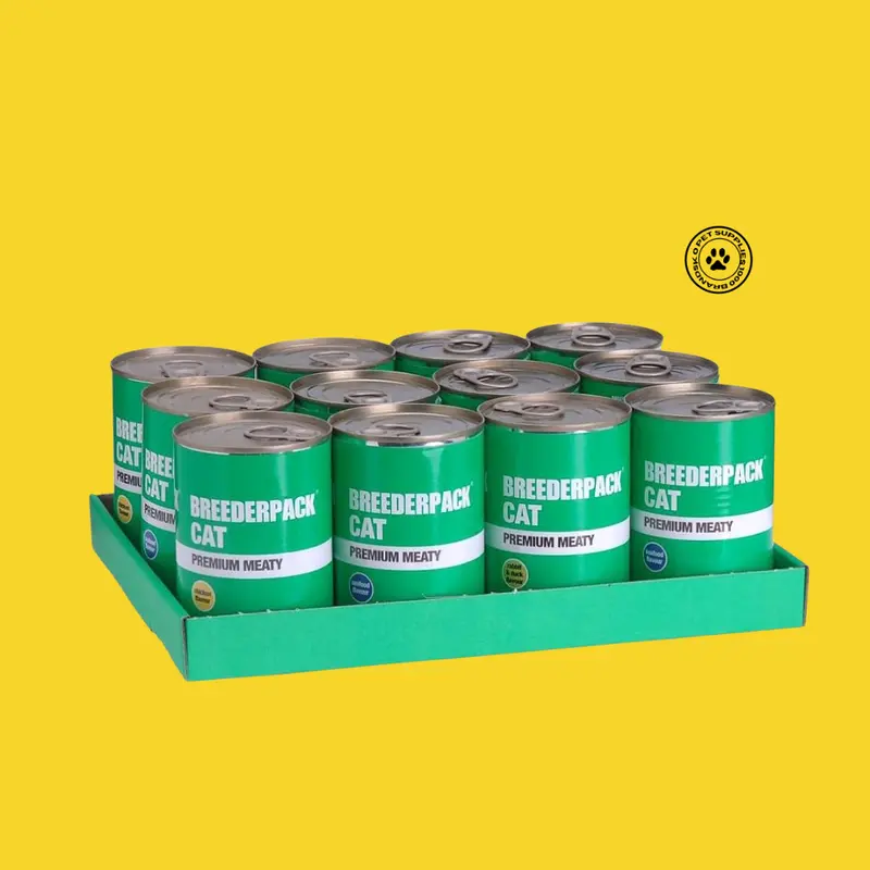 Breederpack Premium Chunks Wet Adult Cat Food Tin (400gx12