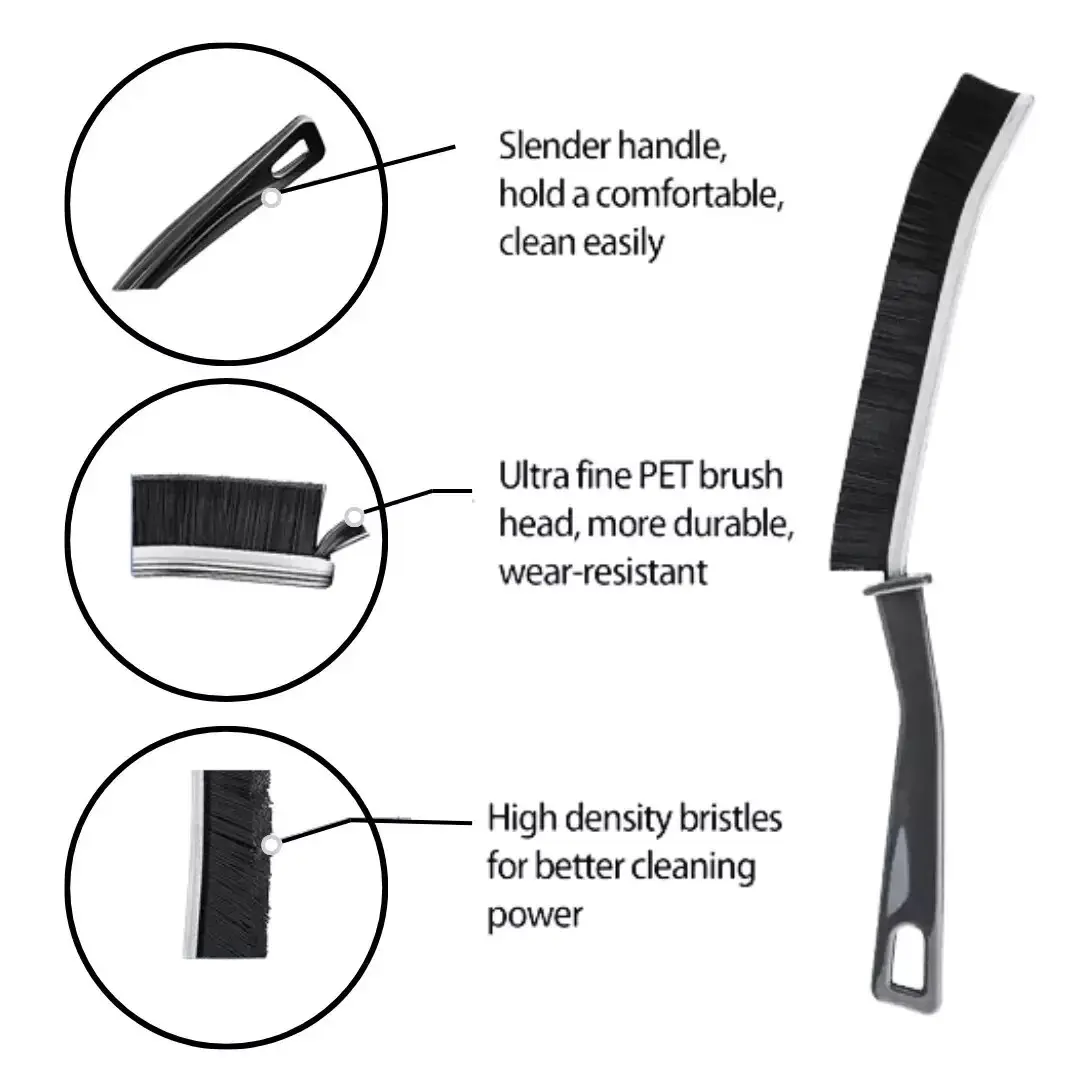 3pcs Multifunctional Cleaning Brush Hard Bristles for Crevices Gaps & Tight Spot