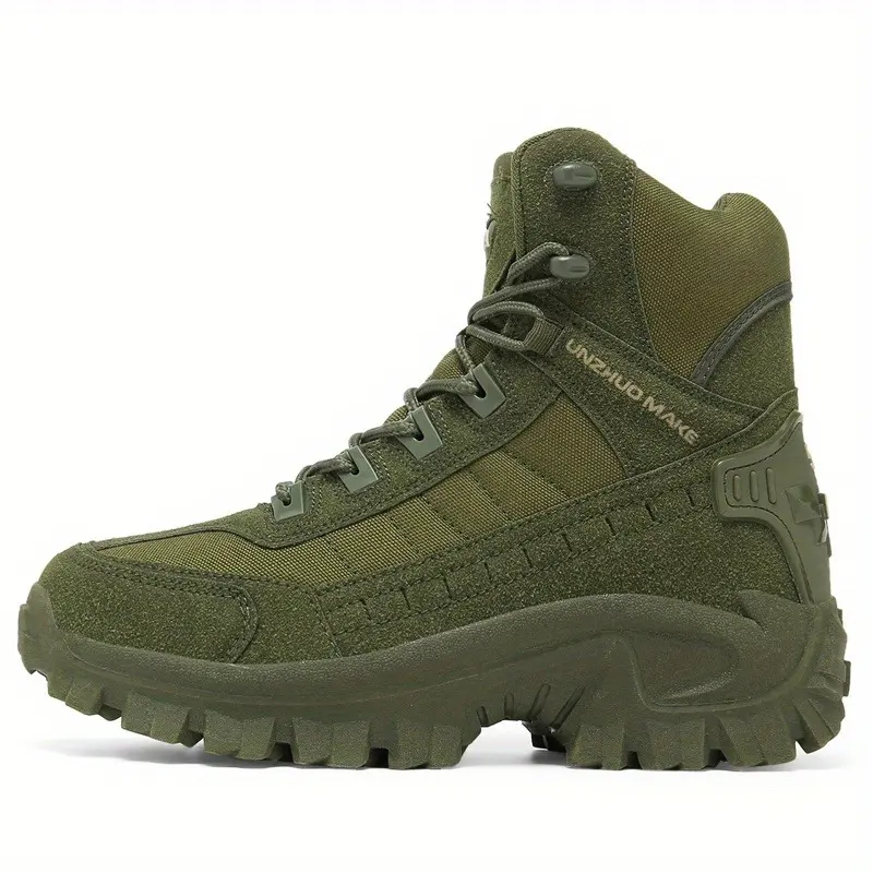 Men's Solid High Top Boots, Comfy Non Slip Lace Up Durable Shoes For Men's Outdoor Activities, Men's Footwear 3