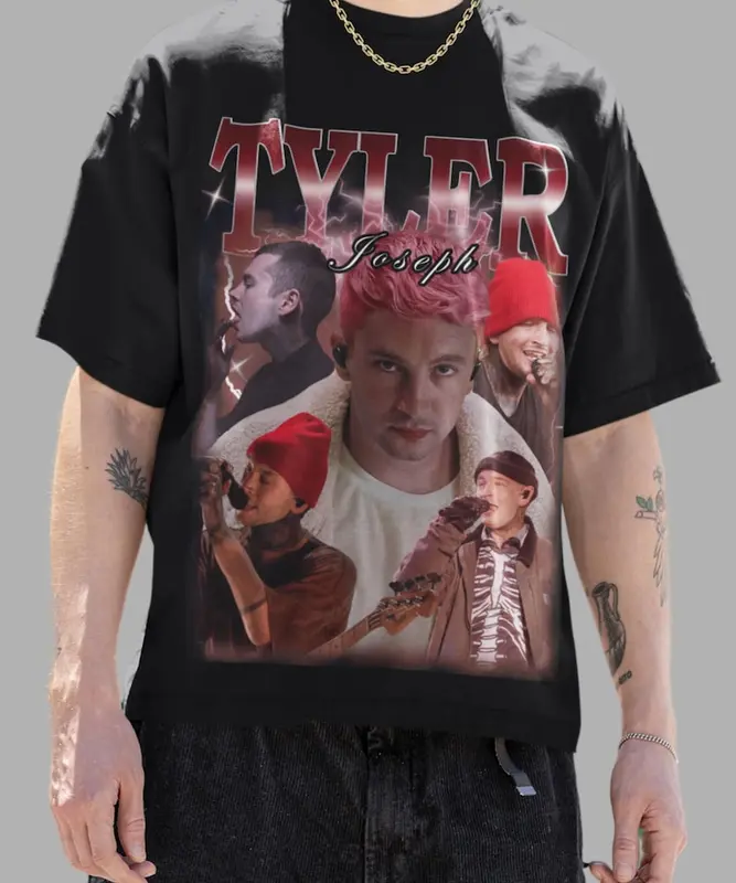 Tyler Joseph Vintage T-Shirt, Tyler Joseph Tee, Retro 90's Fans Homage T-shirt, Tyler Joseph Retro 90s Sweatshirt, Tyler Joseph Merch Gift 0