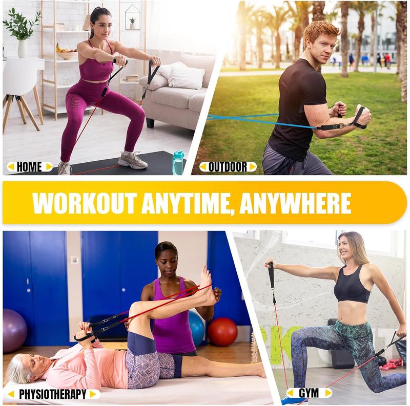 Resistance Bands Set, 11pcs/set Resistance Bands for Working Out Exercise Bands with Door Anchor, Fitness Accessories, Gymtok, Gym Accessories, Christmas Gift 1