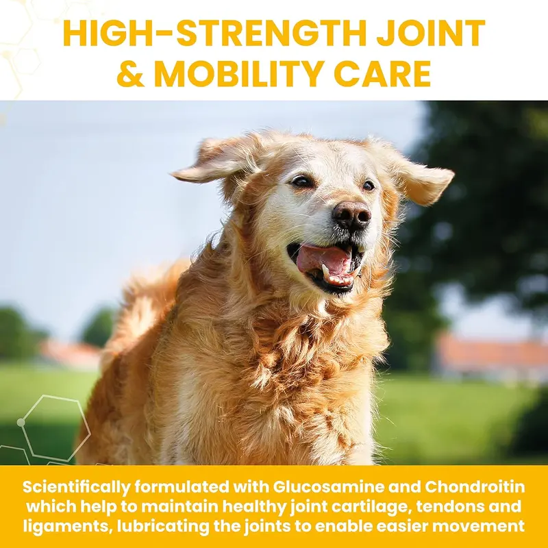 Vetzyme High Strength Flexible Joint Supplements for Senior Dogs (90 Tablets) - Hip and Joint Care with Chondroitin and Glucosamine, Tasty Chicken Flavour 4