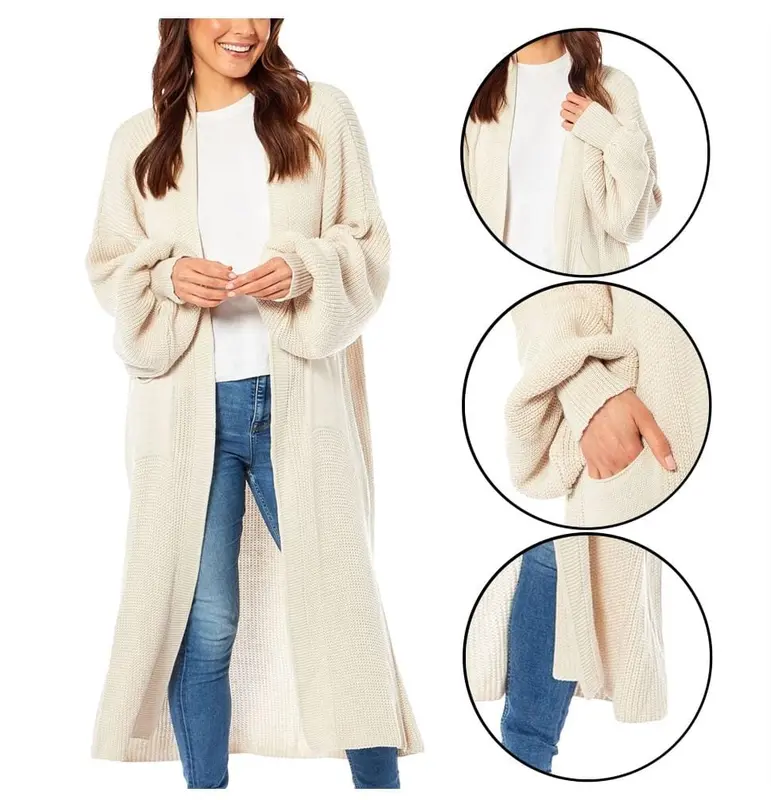Ladies Women New Cardigan Sweater Fashion Wear Top Stylish Cosy Long Length Jumper Womenswear 3