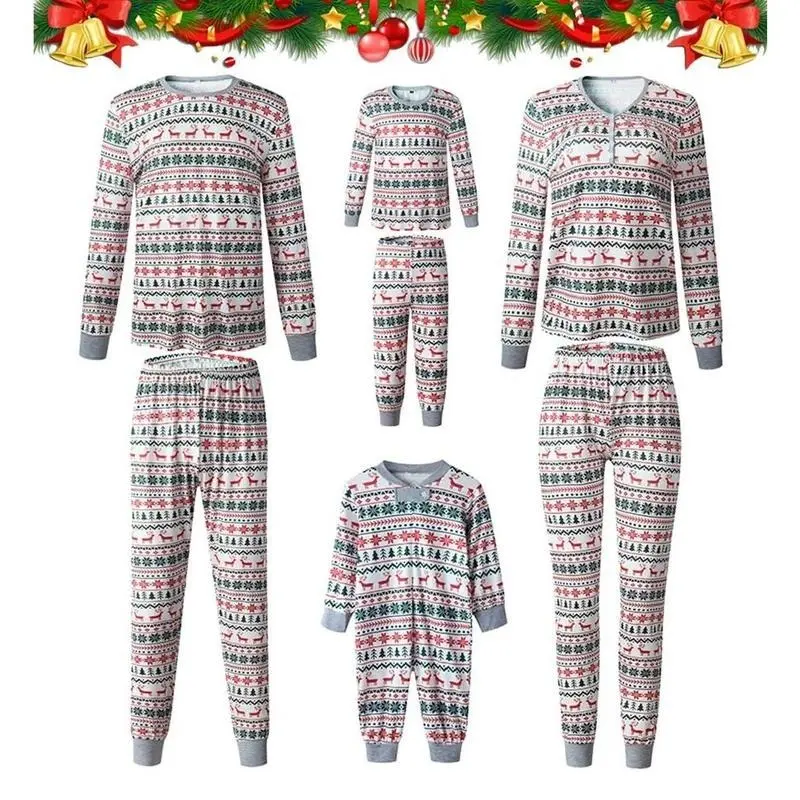 【2025】2023 Christmas Family Matching Pajamas New Year Xmas Father Mother Kids Baby Clothes Set Dad Mom And Daughter Son Pyjamas Outfit 5