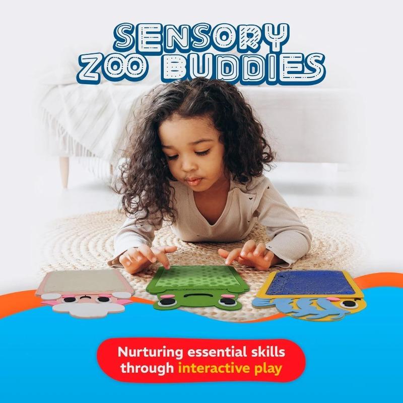 Baby Montessori Sensory Toys Cartoon Animal Cognition Mat Hand-Eye Coordination Education Toy Sensory Tactiles Pad for Autistic 1