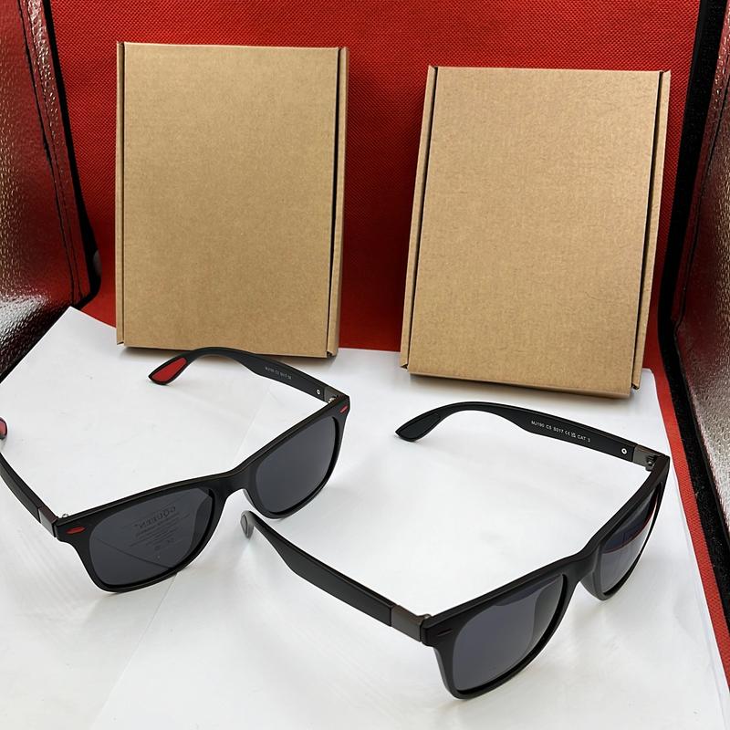 Polarised Sunglasses Mens Womens Lightweight TR90 Frame 100% UV400 Protection Black+Red or Black +Silver 8
