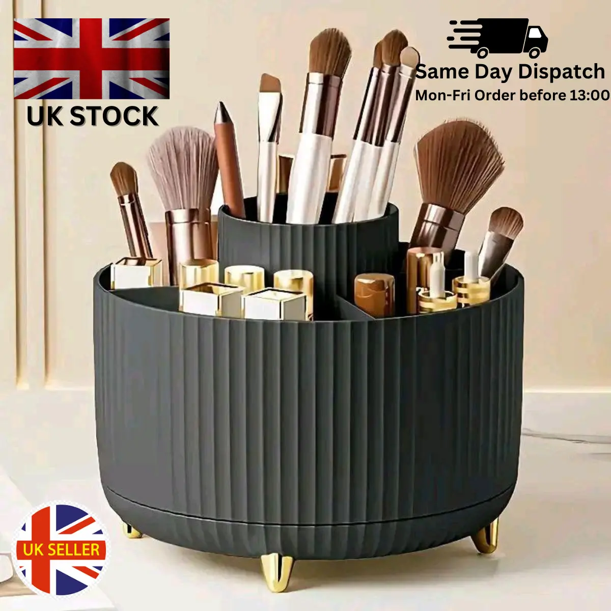 Luxury 360° Rotating Multi-Functional Storage Organizer Modern In Style for Makeup, Office Supplies, and Home Essentials,Vanity Storage, Cosmetic Case, Makeup Brush Organizer, Room Boxes