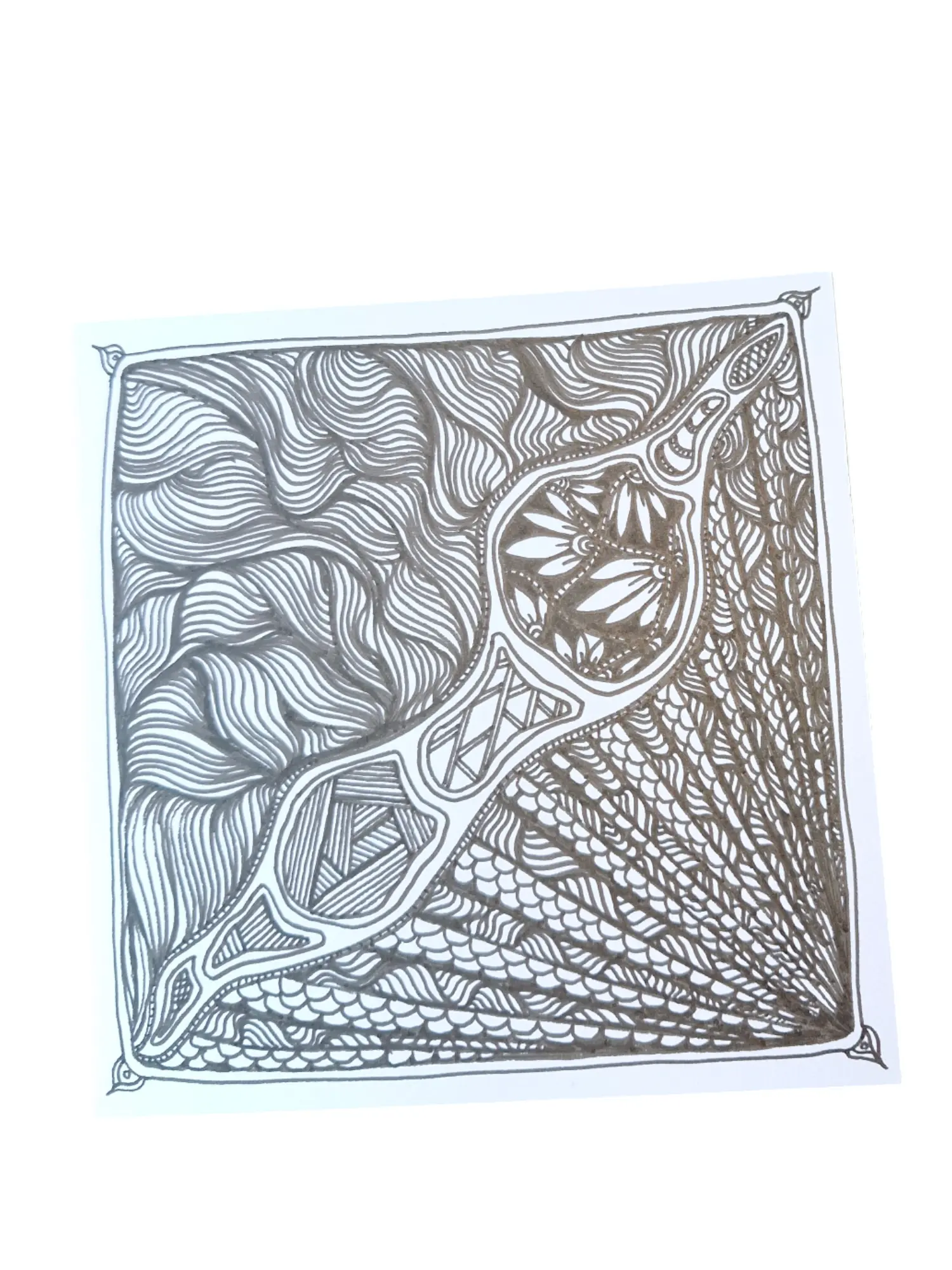 Mindful Art Greetings Card - Doodle Artwork