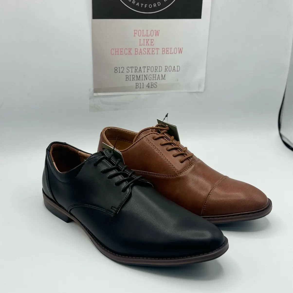 Mens Smart Brogue Lace Up Brown Black Formal Wedding Work Party Shoe