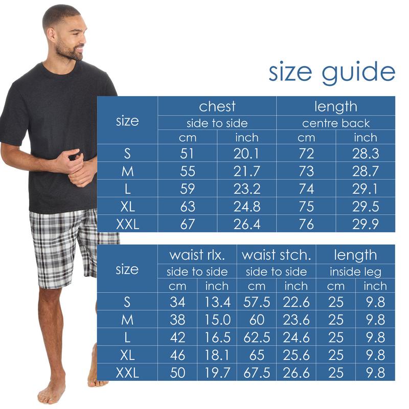 Mens 2-Piece Pyjama Set Short Sleeve T-Shirt Bottoms Loungewear Set S-XXL 5