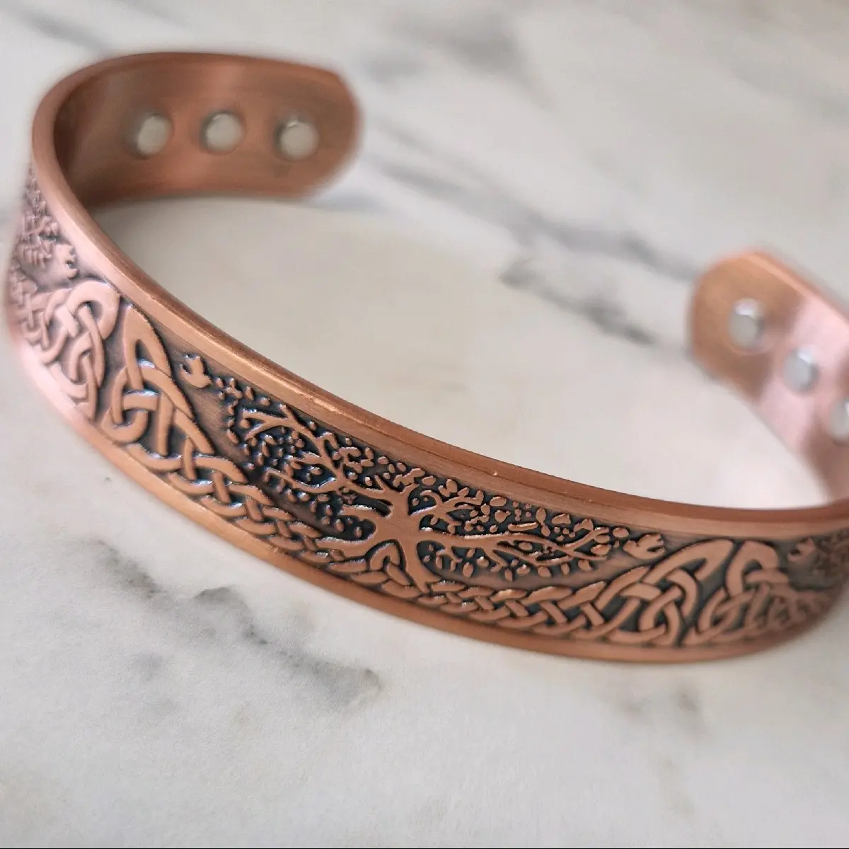Tibetan Style Copper Bangel with tree of life symbol bangles women