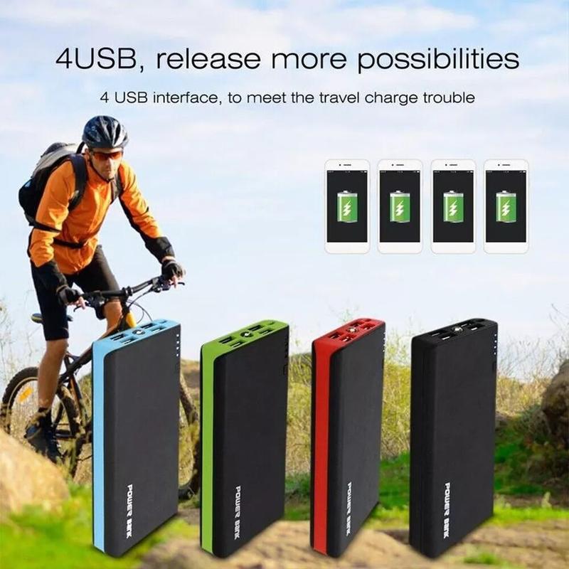 9000000mAh Power Bank 4 USB LED Fast Charger Battery Pack for Mobile Phone Accessories Charging Device Lights Bluetooth Button Cable Digital Electronic Chargeable Micro Protection Smartphone power  bank 4